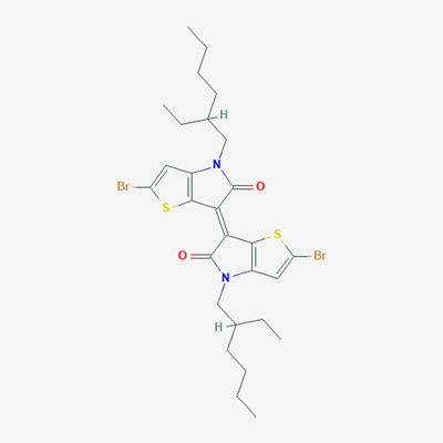 Picture of (6E)-2-Bromo-6-[2-bromo-4-(2-ethylhexyl)-5-oxothieno[3,2-b]pyrrol-6-ylidene]-4-(2-ethylhexyl)thieno[3,2-b]pyrrol-5-one