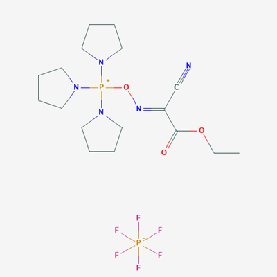 Picture of (E)-(((1-Cyano-2-ethoxy-2-oxoethylidene)amino)oxy)tri(pyrrolidin-1-yl)phosphonium hexafluorophosphate(V)