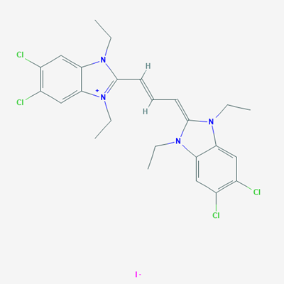 Picture of (E)-5,6-Dichloro-2-(3-(5,6-dichloro-1,3-diethyl-1,3-dihydro-2H-benzo[d]imidazol-2-ylidene)prop-1-en-1-yl)-1,3-diethyl-1H-benzo[d]imidazol-3-ium iodide