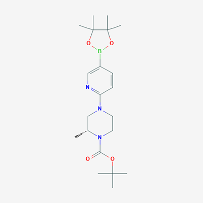 Picture of (R)-tert-Butyl 2-methyl-4-(5-(4,4,5,5-tetramethyl-1,3,2-dioxaborolan-2-yl)pyridin-2-yl)piperazine-1-carboxylate