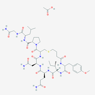 Picture of (S)-1-((3R,6S,9S,12S,15S)-6-(2-Amino-2-oxoethyl)-9-(3-amino-3-oxopropyl)-12-((S)-sec-butyl)-15-(4-methoxybenzyl)-5,8,11,14,17-pentaoxo-1-thia-4,7,10,13,16-pentaazacycloicosane-3-carbonyl)-N-((S)-1-((2-amino-2-oxoethyl)amino)-4-methyl-1-oxopentan-2-yl)pyrr