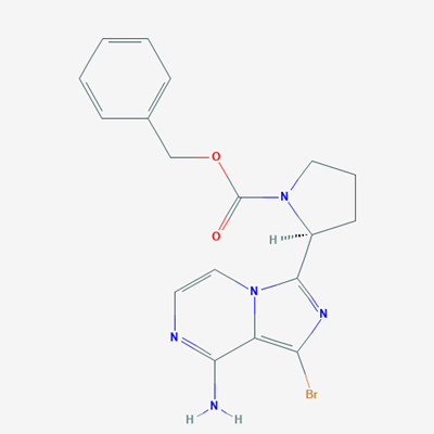 Picture of (S)-Benzyl 2-(8-amino-1-bromoimidazo[1,5-a]pyrazin-3-yl)pyrrolidine-1-carboxylate