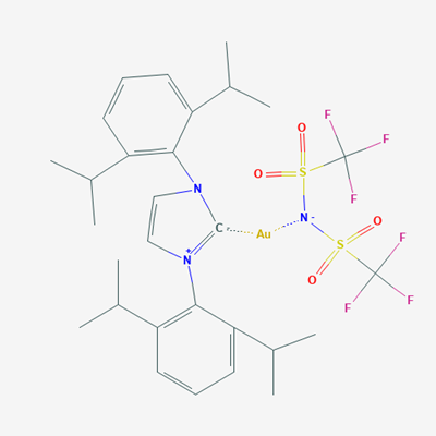 Picture of [1,3-Bis(2,6-di-i-propylphenyl)imidazol-2-ylidene][bis(trifluoromethanesulfonyl)imide]gold(I)