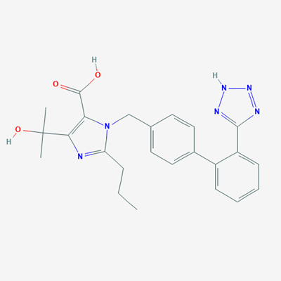 Picture of 1-((2'-(1H-Tetrazol-5-yl)-[1,1'-biphenyl]-4-yl)methyl)-4-(2-hydroxypropan-2-yl)-2-propyl-1H-imidazole-5-carboxylic acid