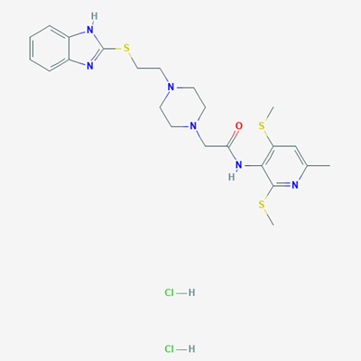 Picture of 2-(4-(2-((1H-Benzo[d]imidazol-2-yl)thio)ethyl)piperazin-1-yl)-N-(6-methyl-2,4-bis(methylthio)pyridin-3-yl)acetamide dihydrochloride