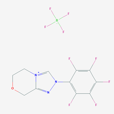 Picture of 2-(Perfluorophenyl)-5,6-dihydro-8H-[1,2,4]triazolo[3,4-c][1,4]oxazin-2-ium tetrafluoroborate