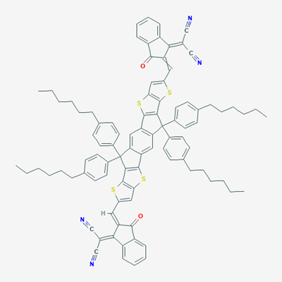 Picture of 2,2'-[[6,6,12,12-tetrakis(4-hexylphenyl)-s-indacenodithieno[3,2-b]thiophene]methylidyne(3-oxo-1H-indene-2,1(3H)-diylidene)]]bis(propanedinitrile)