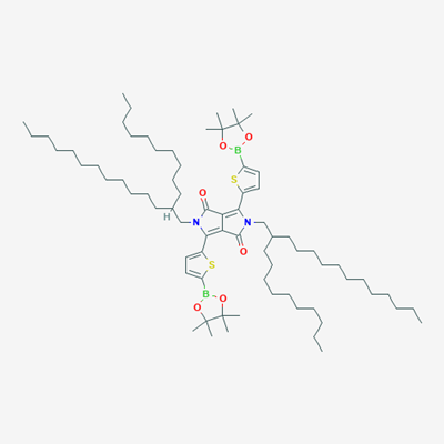 Picture of 2,5-Bis(2-decyltetradecyl)-3,6-bis[5-(4,4,5,5-tetramethyl-1,3,2-dioxaborolane-2-yl)-2-thienyl]pyrrolo[3,4-c]pyrrole-1,4-dione