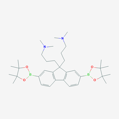 Picture of 3-[9-[3-(Dimethylamino)propyl]-2,7-bis(4,4,5,5-tetramethyl-1,3,2-dioxaborolan-2-yl)fluoren-9-yl]-N,N-dimethylpropan-1-amine