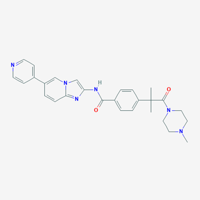 Picture of 4-(2-Methyl-1-(4-methylpiperazin-1-yl)-1-oxopropan-2-yl)-N-(6-(pyridin-4-yl)imidazo[1,2-a]pyridin-2-yl)benzamide