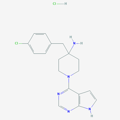 Picture of 4-(4-Chlorobenzyl)-1-(7H-pyrrolo[2,3-d]pyrimidin-4-yl)piperidin-4-amine hydrochloride