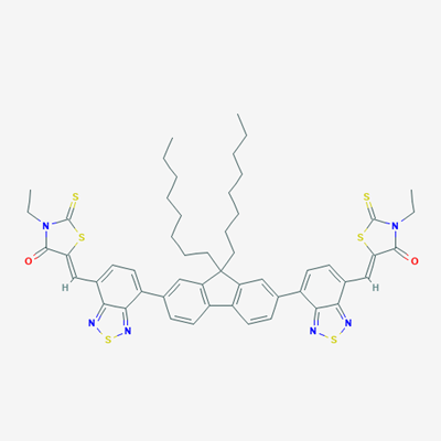 Picture of 5,5′-[(9,9-Dioctyl-9H-fluorene-2,7-diyl)bis(2,1,3-benzothiadiazole-7,4-diylmethylidyne)]bis[3-ethyl-2-thioxo-4-thiazolidinone]