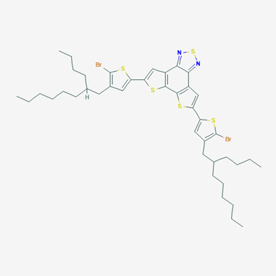 Picture of 5,8-bis(5-bromo-4-(2-butyloctyl)thiophen-2-yl)dithieno[3',2':3,4;2'',3'':5,6]benzo[1,2-c][1,2,5]thiadiazole