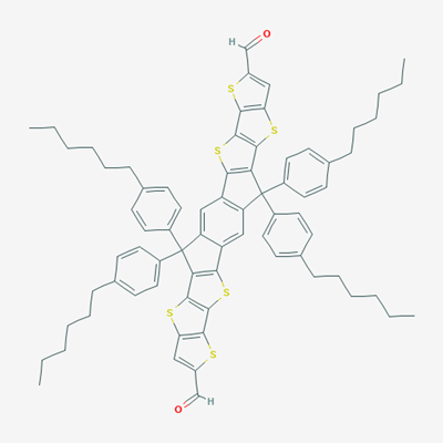 Picture of 6,6,12,12-Tetrakis(4-hexylphenyl)-6,12-dihydrodithieno[3,2-
b;2',3'-d]thiophene-s-indacenodithieno[3,2-b;2',3'-d]
thiophene-2,8-dicarboxaldehyde