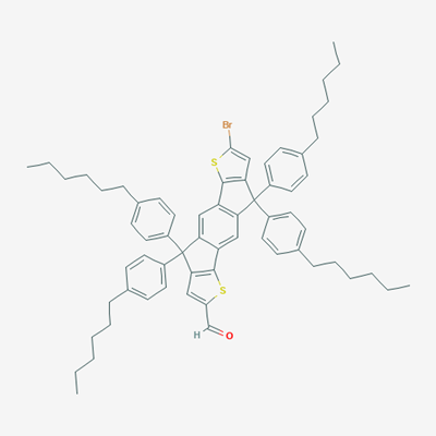 Picture of 7-Bromo-4,4,9,9-tetrakis(4-hexylphenyl)-4,9-dihydro-s-indaceno[1,2-b
:5,6-b']dithiophene-2-carbaldehyde