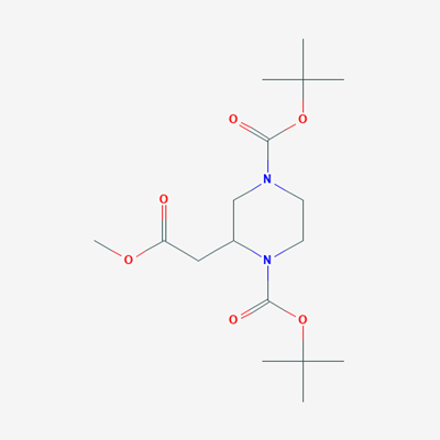 Picture of Di-tert-butyl 2-(2-methoxy-2-oxoethyl)piperazine-1,4-dicarboxylate