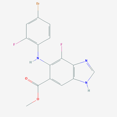 Picture of Methyl 6-((4-bromo-2-fluorophenyl)amino)-7-fluoro-1H-benzo[d]imidazole-5-carboxylate