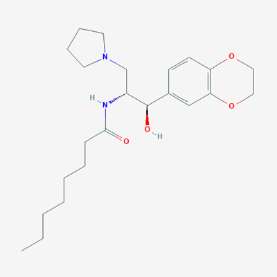 Picture of N-((1R,2R)-1-(2,3-Dihydrobenzo[b][1,4]dioxin-6-yl)-1-hydroxy-3-(pyrrolidin-1-yl)propan-2-yl)octanamide