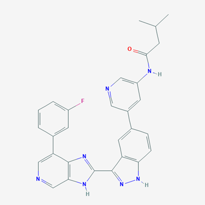 Picture of N-(5-(3-(7-(3-Fluorophenyl)-3H-imidazo[4,5-c]pyridin-2-yl)-1H-indazol-5-yl)pyridin-3-yl)-3-methylbutanamide