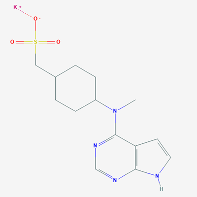 Picture of Potassium (trans-4-(methyl(7H-pyrrolo[2,3-d]pyrimidin-4-yl)amino)cyclohexyl)methanesulfonate