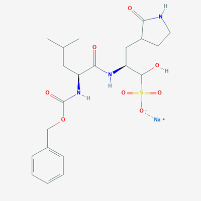 Picture of Sodium (2S)-2-((S)-2-(((benzyloxy)carbonyl)amino)-4-methylpentanamido)-1-hydroxy-3-(2-oxopyrrolidin-3-yl)propane-1-sulfonate