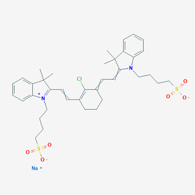 Picture of Sodium 4-(2-(2-(2-chloro-3-(2-(3,3-dimethyl-1-(4-sulfonatobutyl)-3H-indol-1-ium-2-yl)vinyl)cyclohex-2-en-1-ylidene)ethylidene)-3,3-dimethylindolin-1-yl)butane-1-sulfonate
