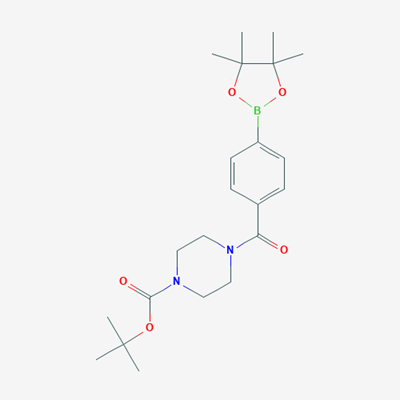 Picture of tert-Butyl 4-(4-(4,4,5,5-tetramethyl-1,3,2-dioxaborolan-2-yl)benzoyl)piperazine-1-carboxylate