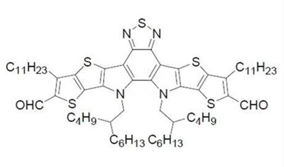 Picture of 12,13-bis(2-butyloctyl)-3,9-diundecyl-12,13-dihydro-[1,2,5]thiadiazolo[3,4-e]thieno[2'',3'':4',5']thieno[2',3':4,5]pyrrolo[3,2-g]thieno[2',3':4,5]thieno[3,2-b]indole-2,10- dicarbaldehyde