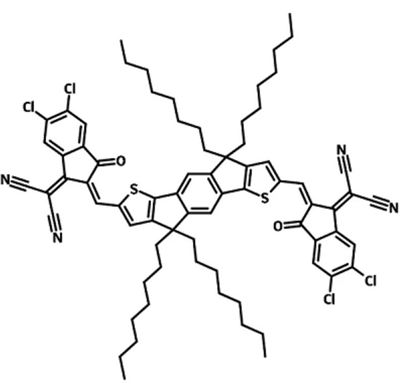 Picture of 2,2'-((2Z,2'Z)-((4,4,9,9-tetraoctyl-4,9-dihydro-s-indaceno[1,2-b:5,6-b']dithiophene-2,7-diyl)bis(methanylylidene))bis(5,6-dichloro-3-oxo-2,3-dihydro-1H-indene-2,1-diylidene))dimalononitrile