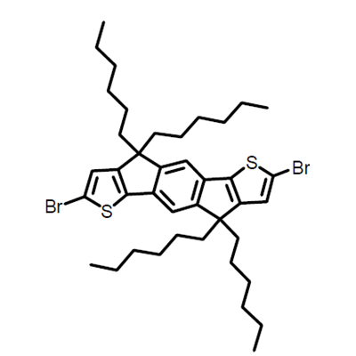 Picture of 4,9-dihydro-4,4,9,9-tetrahexyl-s-indaceno[1,2-b:5,6-b']dithiophene-2,7-dibromide