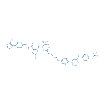 Picture of (2S,4R)-1-((S)-3,3-Dimethyl-2-(2-(2-(4-(6-((4-(trifluoromethoxy)phenyl)amino)pyrimidin-4-yl)phenoxy)ethoxy)acetamido)butanoyl)-4-hydroxy-N-(4-(4-methylthiazol-5-yl)benzyl)pyrrolidine-2-carboxamide
