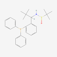 Picture of (R)-N-((S)-1-(2-(Diphenylphosphanyl)phenyl)-2,2-dimethylpropyl)-2-methylpropane-2-sulfinamide