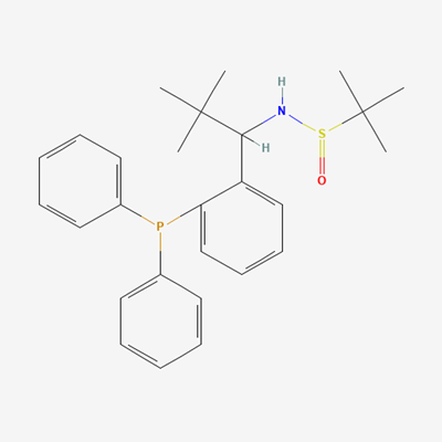 Picture of (R)-N-((S)-1-(2-(Diphenylphosphanyl)phenyl)-2,2-dimethylpropyl)-2-methylpropane-2-sulfinamide